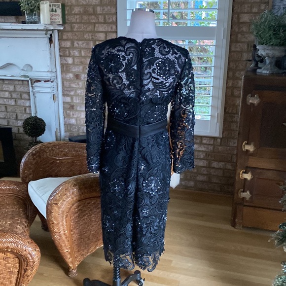 janique by kourosh babaian LUXURY FLORAL BEADED LACE GOWN EVENING DRESS 6 - Picture 7 of 9